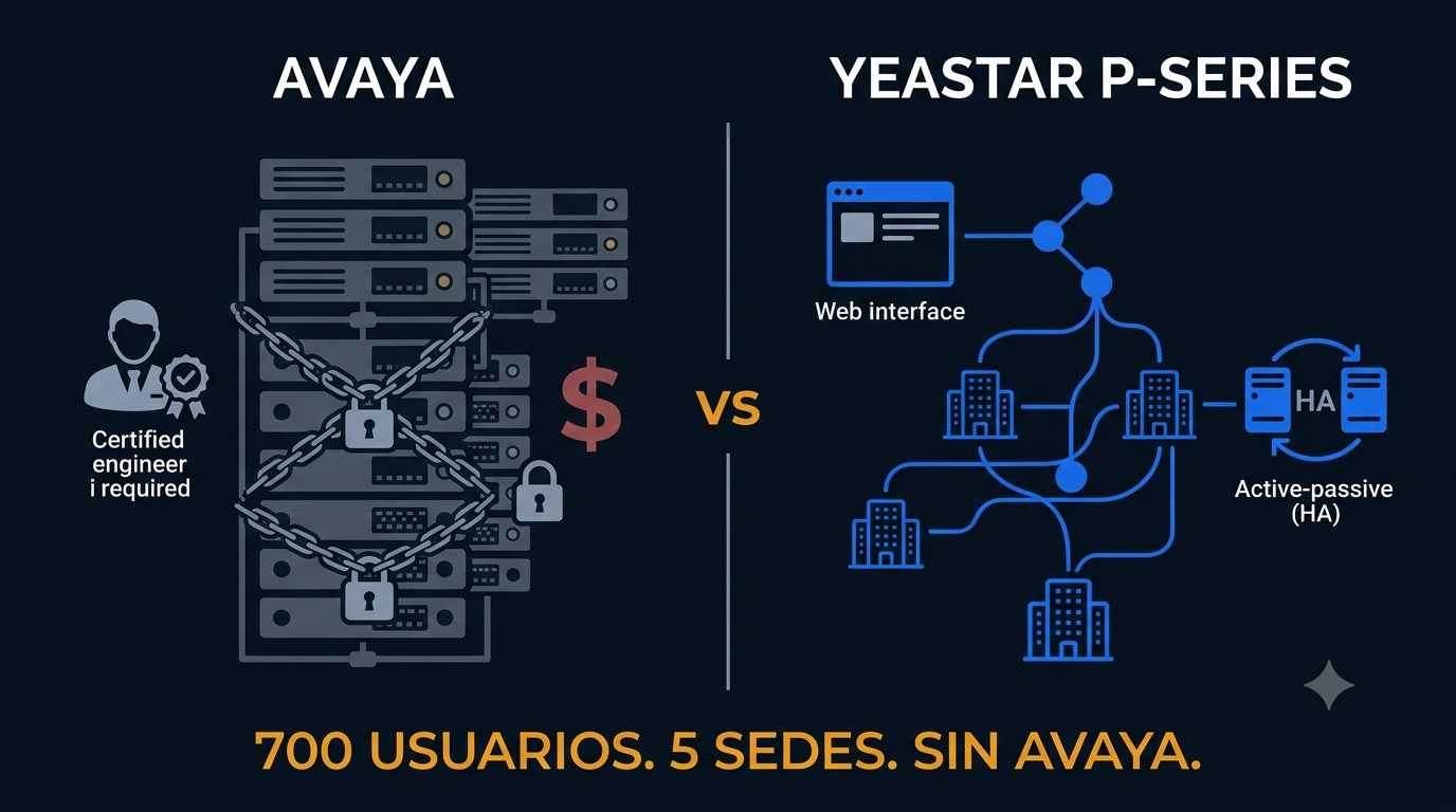 Alternativa a Avaya para empresas en México — Yeastar P-Series